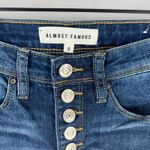 Almost Famous Skinny Jeans Womens 0 Blue Cotton Mid Rise Distressed Frayed Hem Photo 2