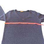 J.McLaughlin Women's Blue Knit V Neck Long Sleeve Sweater Top Tunic Photo 3