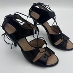 Proenza Schouler Black Leather Ankle Wrap Gladiator Sandals Size 36.5 (6.5 U.S.) Photo 0