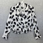 Leith Women's Blouse Surplice Long Sleeve Feather Brushstrokes Print Size XS Photo 0