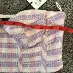 ZARA lilac gingham crop corset top medium NWT Photo 6