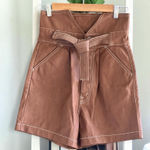 MOTHER Faux Leather Beige High Waisted Shorts Size undefined Photo 0