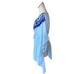 Salty Lemon NWT  EMBROIDERED KIMONO SWIM COVERUP BOHEMIAN DRESSIn Soft Blue Photo 3