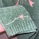 Vintage Womens Grannycore Sweater Large Knit Pullover Floral Embroidery Fuzzy Photo 2