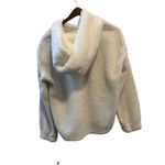 DKNY  White Sherpa Teddy Fleece Hoodie Embroidered‎ Logo Cropped Casual Women's Photo 7