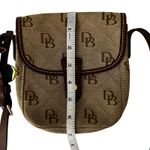 Dooney & Bourke Vintage  Crossbody Bag Brown Monogram Logo Flap Canvas Leather Photo 7