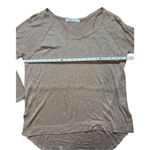 Free People  Beach Knit Long Sleeve Top Pink Tan Sz M boho hippie slouchy Photo 4