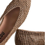 Bibi Lou Macramé Ballet Flats size 37 Tan Photo 0