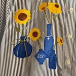 The Quacker Factory Women’s Embroidered Floral Striped Office M #2332 Blue Size M Photo 7