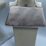 Vintage mid century silver foil clutch with silver cut stones . Photo 4