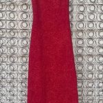 Vintage Y2K Hyphen red glitter roses swirl stretch cord back prom dress Size L Photo 3