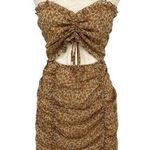 Illa Illa  Micro Floral Cut Out Cinched Mini Dress Size Large Cottagecore Photo 0