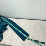 Pamela McCoy Suede Leather Jacket with Fringe Tassels, Size L Teal Blue Size L Photo 15