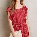 Anthropologie Eva Franco 4 6 Fluttered Conchita Dress Red Drawstring Polka Dot Photo 0