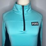 PINK - Victoria's Secret PINK VICTORIA’S SECRET Pink Ultimate Mint Blue Green Half Zip Pullover Small Photo 3
