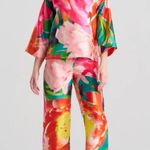 Natori Garbo pant casual satin Printed fall pj bottoms classic boho cozy Green Photo 0