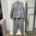 Tahari NWT  Floral Patterned Blazer and Pants Set Blue Size 8P Photo 1
