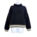Nanette Lepore  Black Teddy Faux Shearling Cozy Pullover Sweater Size M Photo 1
