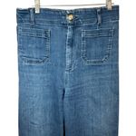 Pilcro  Anthropologie The Skipper Wide Leg Cropped Jeans Dark Wash Size 29 Tall Photo 2