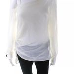 Pinko Silk Diana One Cold Shoulder Long Sleeve Blouse Shirt NWT $295 & freeGIFT! White Photo 0