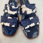 BODEN Printed Satin Slide Sandals‎ size 37 Blue Photo 1