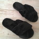 Plush Slippers, Size 7/8 Black Photo 4