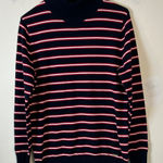 Tommy Hilfiger Women’s classic Navy Red Striped Turtleneck Sweater Size Large Photo 0