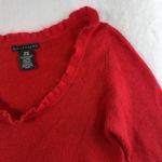 Apostrophe  M Medium Sweater Soft Angora Wool Blend Holiday Christmas Ruffle Red Photo 2