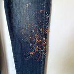 Lisette montreal jeans women's size 10 embroidered paint rock detail painted Blue Photo 1