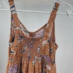 Sonoma Floral Midi tiered sundress Brown Pink adjustable straps S smocked back Photo 6