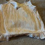 Anthropologie  Amelie Pink Sequin Cami Sz 0 / XS Beaded Ruffle Shiny Coquette Photo 6