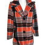 Anthropologie Nick & Mo Wool Orange Plaid Coat Jacket Retro Insp 70s Twee Cute M Size M Photo 4