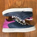 AS 98 Leather Alfie Sneakers Perforated Suede Lace Up Gray Pink Size 38 US 7.5 Photo 3