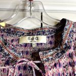 Sea New York Bianca Pintucked top violet Blouse Size 4 100% cotton Purple Photo 3