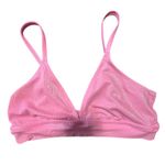 Aerie ‎ Bralette Ribbed Shimmer Pink Triangle Bra Top Adjustable Straps L Photo 6