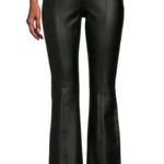 Investments Slim Factor No Waist Coated Ponte Flare Pants Faux Leather Black SZ L New Photo 0