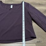 Athleta NWOT  Shanti Lace Long Sleeve‎ Crop Top Thumbholes Purple Size XL Photo 7