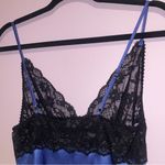 Christine Lingerie Silk Chemise Slip Night Dress Women Size S Mini Lace Sexy Blue Photo 6
