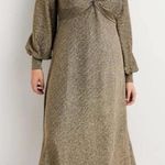 Boden Metallic Gold Shimmer Jersey Midi Dress Size 12 Photo 0