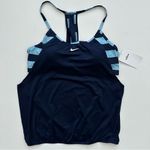 Nike Women's Navy and Light Blue Swim Top Size L Photo 4