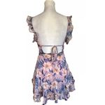 The Vintage Shop Floral Ruffle Multi Layer Tiered Dress Open Back & Tie Waist Coquette Fairy Sz S Photo 1