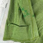 Horny Toad  Athletic Pullover Womens Small Green 1/4 Zip Floral Side Zip Pocket Photo 2