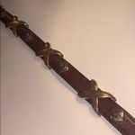 Brighton Vintage Brown Leather Studded Metal Embellished Cowgirl Western Belt M Photo 5