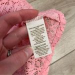 Free People  Pink Mesh Crochet Lace Sleeveless Cropped Tank Top Size M Photo 3