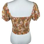 Aerie  Floral Smocked Square Neck Crop Top Size XS Photo 4