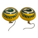 NFL Vintage 1990’s Green Bay Packers Earrings Green & Yellow Dome Shaped Photo 2