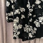 Rose + Olive Black & Cream Floral Long Sleeve Tie Waist Romper Size Small Photo 2