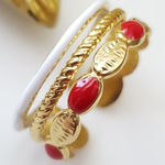Free People New! FP Red White Gold Cuff Ring Photo 0