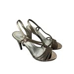 Caparros  size 9 womens silver glitter strap heels 4” heels Photo 2