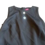 Betsey Johnson Black Shift Dress Daisy Buttons Mod Shift Fit Stretch Size 4 Photo 2